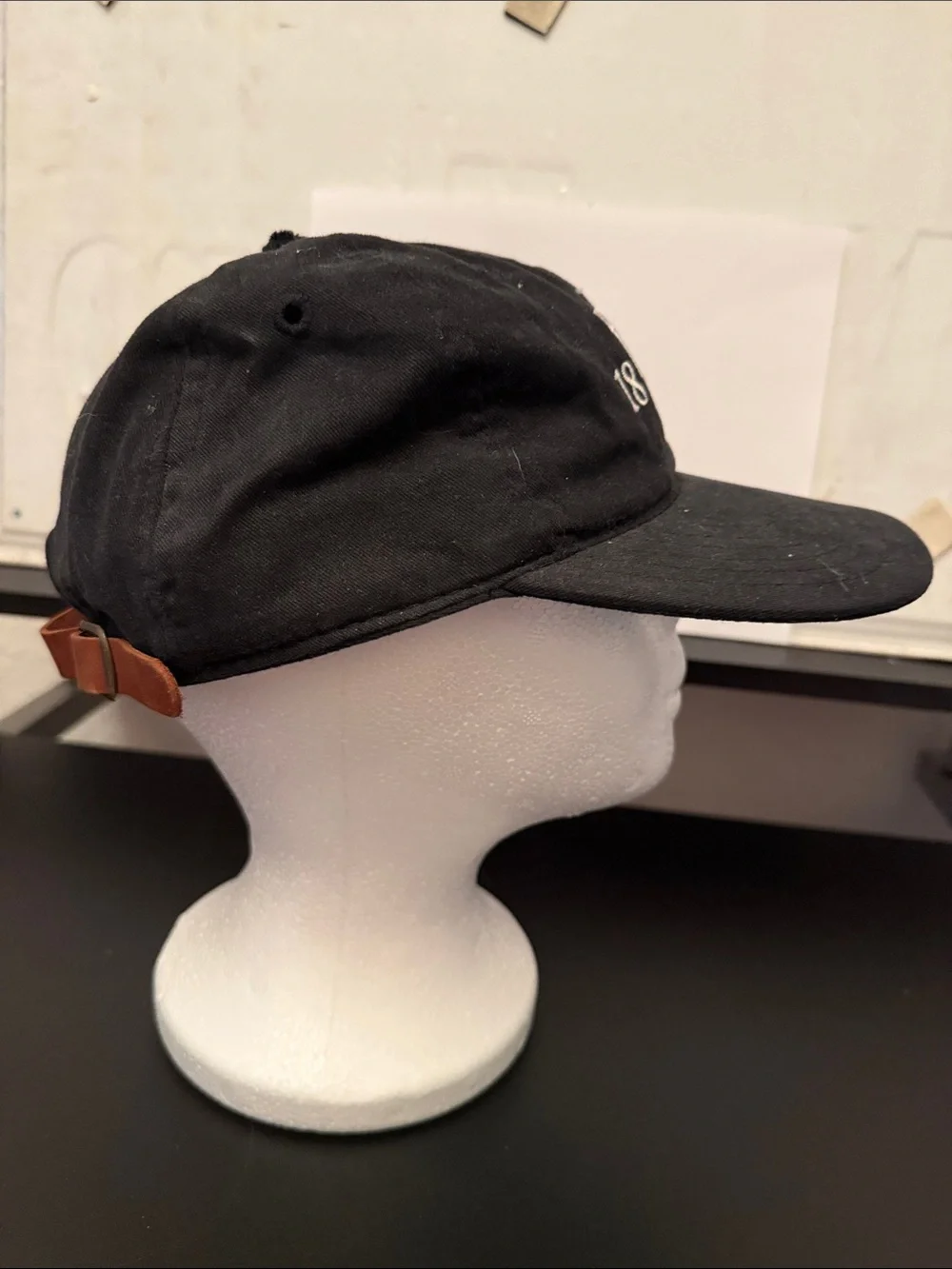 Black UK Cap with Embroidered '1865' Detail
